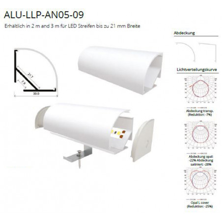 Eckprofil ALU 30x21,7mm 2000mm ALU-LLP-AN05-09-S2    Aluminium eloxiert