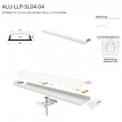 Anbauprofil ALU 18x6mm 2000mm ALU-LLP-SL04-04-S2    Aluminium eloxiert