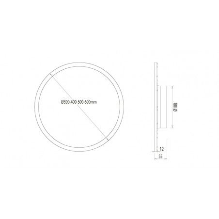 Mero Round Anbau Einbau 400x12mm 35W 3000K (warm weiß) IP40 ähnlich RAL 9016 (weiß)