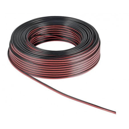 Kabel 2-adrig rot/schwarz 50m Rolle
